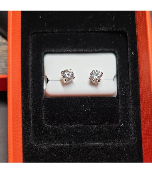 3TCW Round Cut Lab Created Diamond Women's Stud Earring 925 Sterling Silver