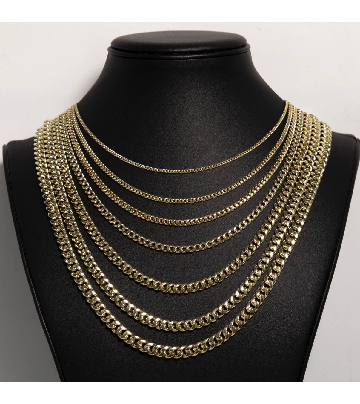 Shiny Miami Cuban Link Chain Necklace Real 14K Yellow Gold All Sizes
