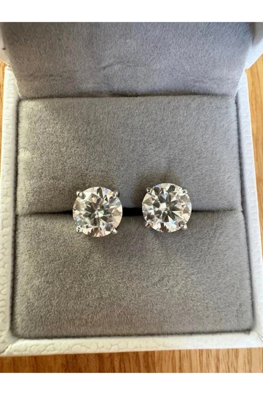 4TCW Round Cut Lab Created Diamond Women's Stud Earring 925 Sterling Silver