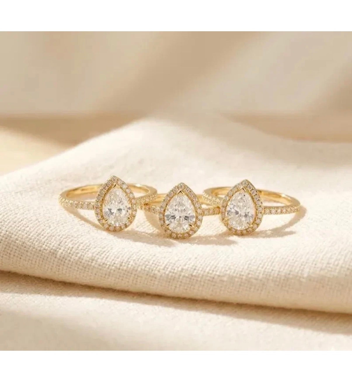 925 Silver Pear Cut Cz Diamond Engagement Ring Delicate Wedding Bridal Jewelry