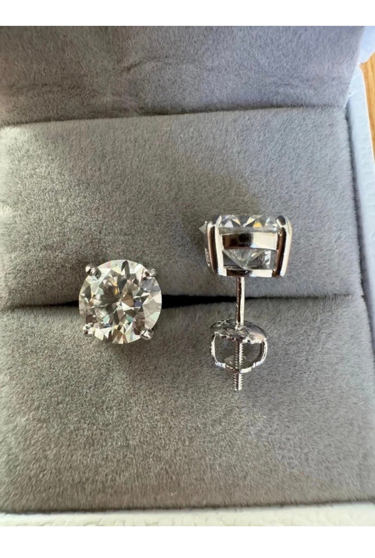 4TCW Round Cut Lab Created Diamond Women's Stud Earring 925 Sterling Silver