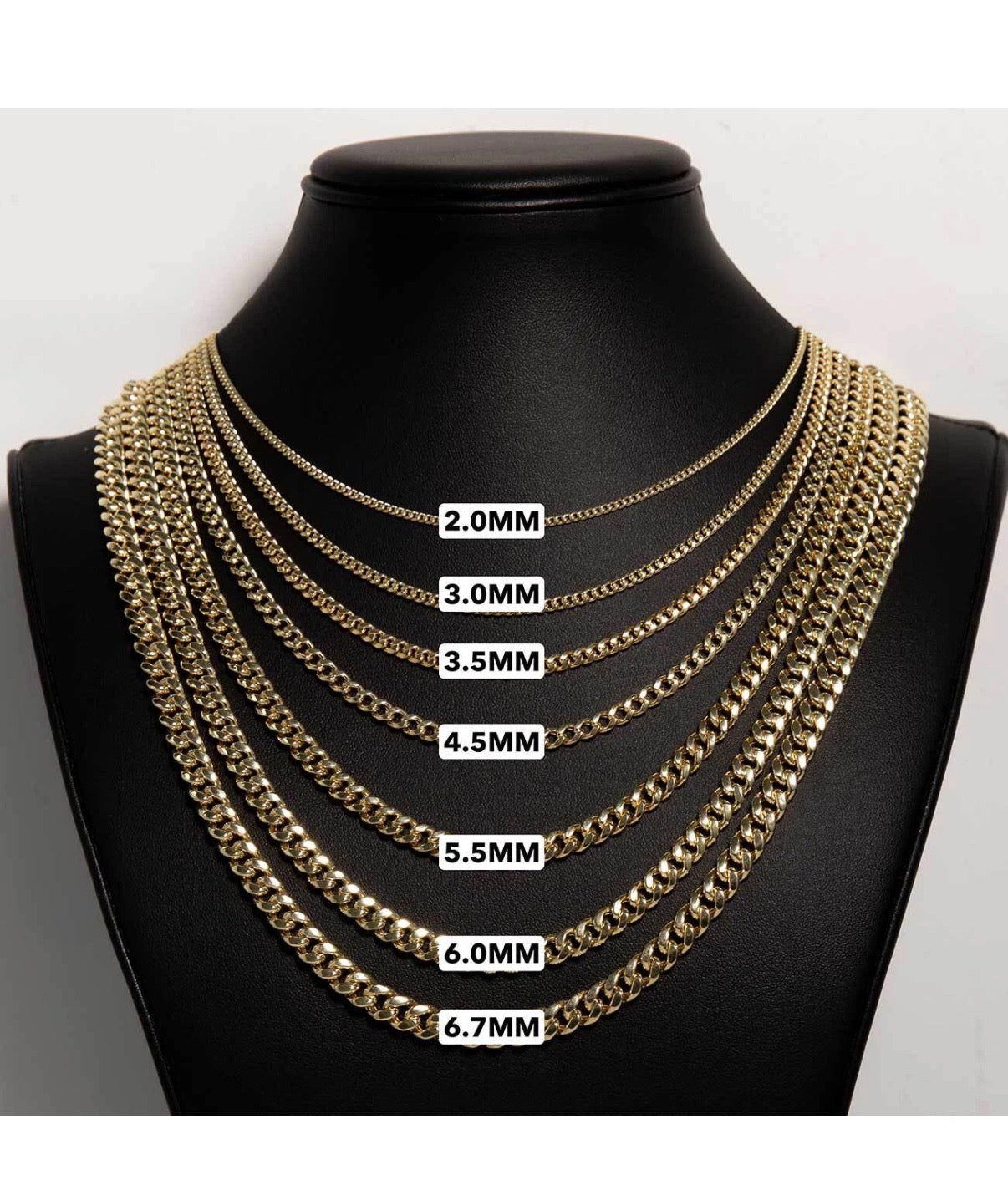 Shiny Miami Cuban Link Chain Necklace Real 14K Yellow Gold All Sizes