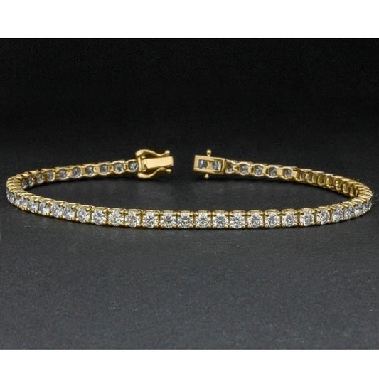 Solid 925 Sterling Silver & Diamond Women's Tennis Bracelet